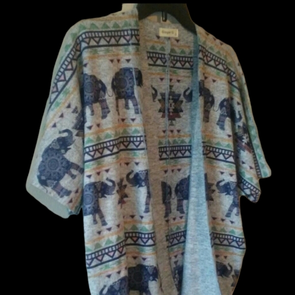 Ginger G• Anthropologie Elephant Cardigan Indie - Picture 1 of 8